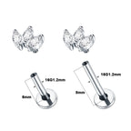 LAB_Curve_02 ASTM F136 Titanium 16G (1.2MM) Internally Threaded Labret Stud 3CZ