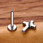 LAB_Cross_01 ASTM F136 Titanium 16G (1.2mm) Internally Threaded Cross Shape Stud