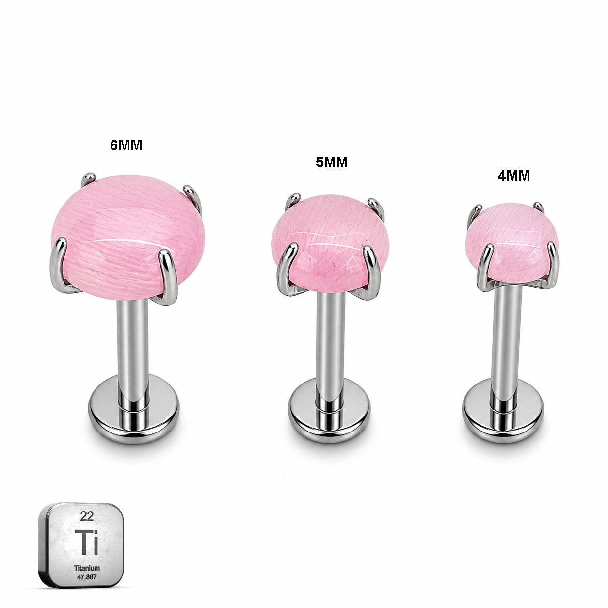Titanium Pink Stone Flat Back Stud