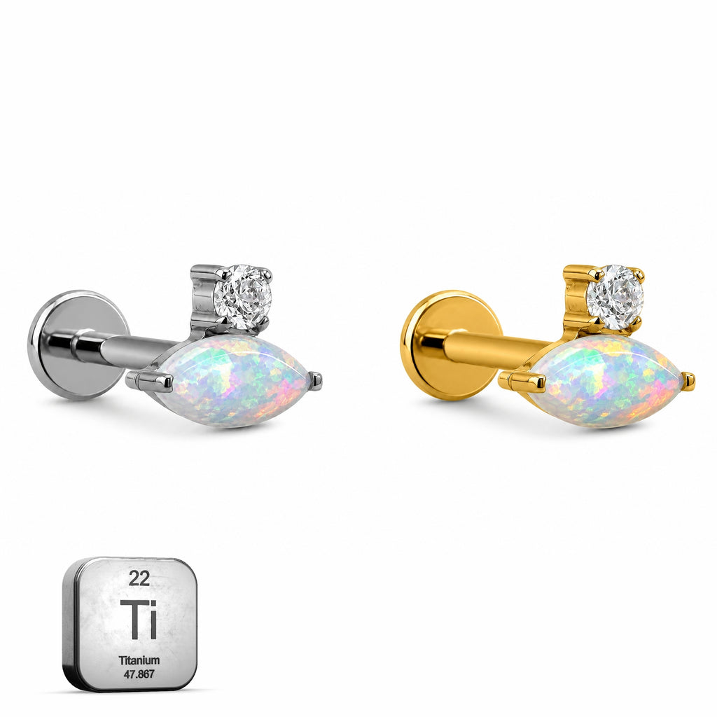 Titanium Opal Marquise Stud