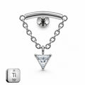 Titanium Hidden Helix Chain Drop Jewelry – Triangle Crystal