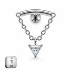 Titanium Hidden Helix Chain Drop Jewelry – Triangle Crystal