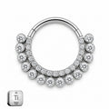 Titanium CZ Hinged Daith / Septum Ring – 10mm (16G)