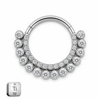 Titanium CZ Hinged Daith / Septum Ring – 10mm (16G)