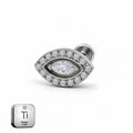Evil Eye Titanium Flat Back Stud