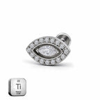 Evil Eye Titanium Flat Back Stud