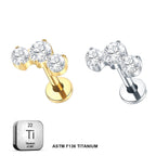 Titanium Internally Threaded Flat Back Curved Stud