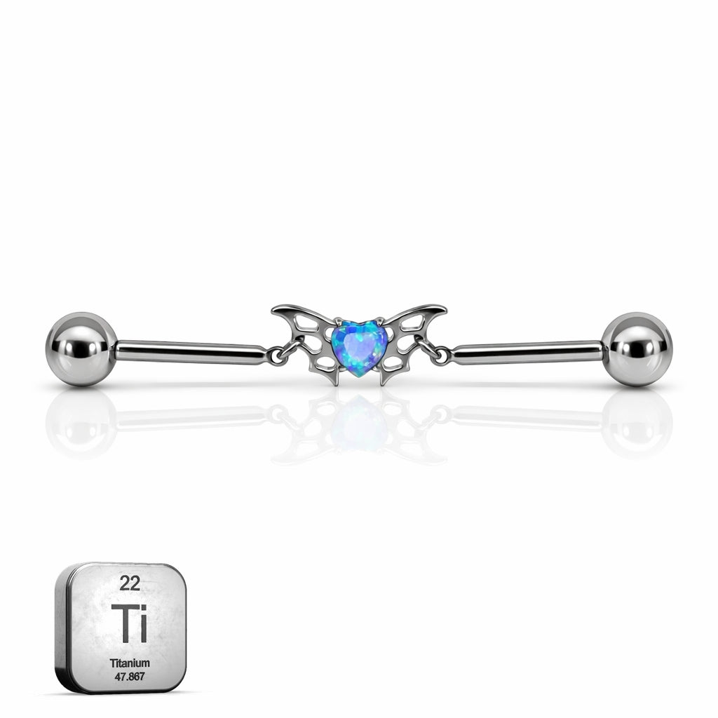 Industrial Heart Bat Barbell – Titanium
