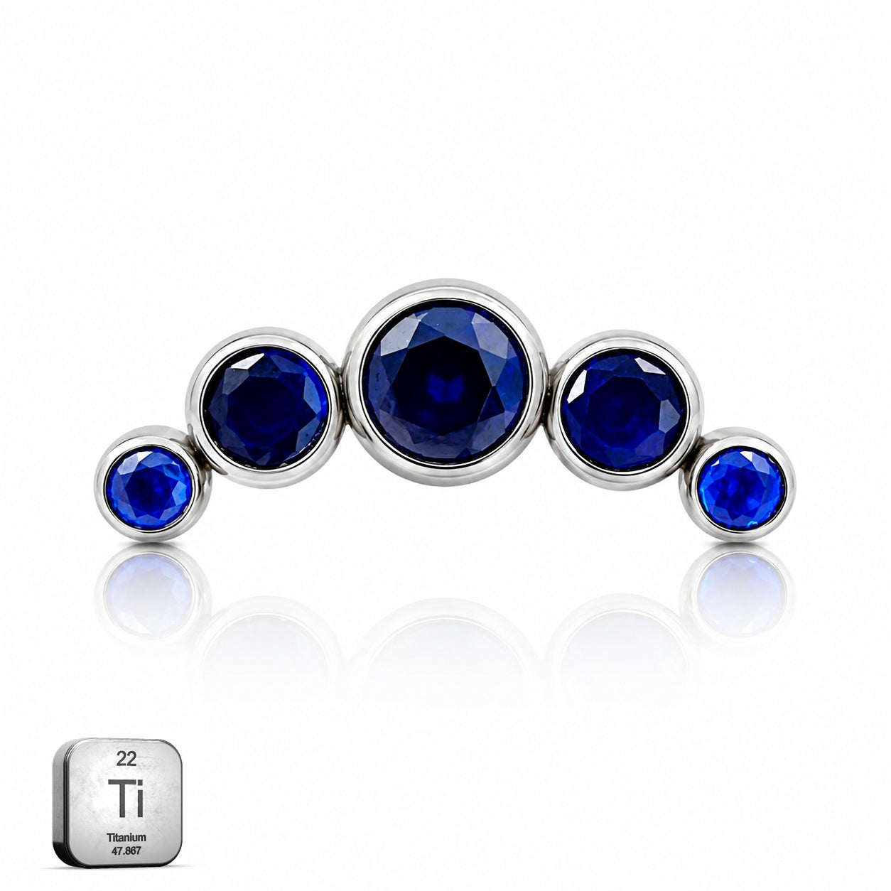 Titanium Sapphire Gradient Arc Stud