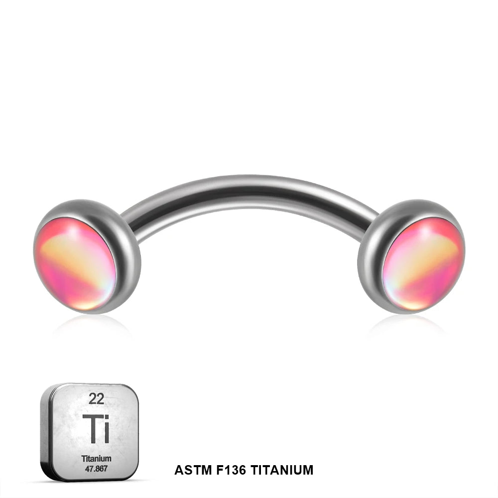 Natural Titanium 16G (1.2MM) Internally Threaded Rook Eyebrow Piercing