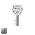 Natural  Titanium 16G (1.2MM) Internally Threaded Key Heart Piercing Stud