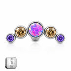 Titanium Aurora Opal Gradient Arc Stud