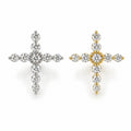 18K Gold Moissanite Cross Piercing Stud