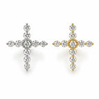 18K Gold Moissanite Cross Piercing Stud