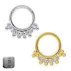 Titanium Princess Crown Daith &amp; Septum Piercing Hoop 16G 8MM
