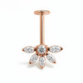 18K Rose Gold Lab Diamond Vertical Helix (Bugadi) Stud – Internally Threaded (Sold Per Piece)