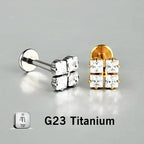 39-4 ASTM F136 Titanium 16G (1.2MM) Internally Threaded Four Stone Piercing Stud