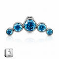 Titanium Sky Blue Crystal Arc Stud