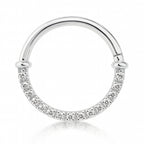 18K White Gold Diamond Hinged Clicker – For Daith &amp; Septum Piercings
