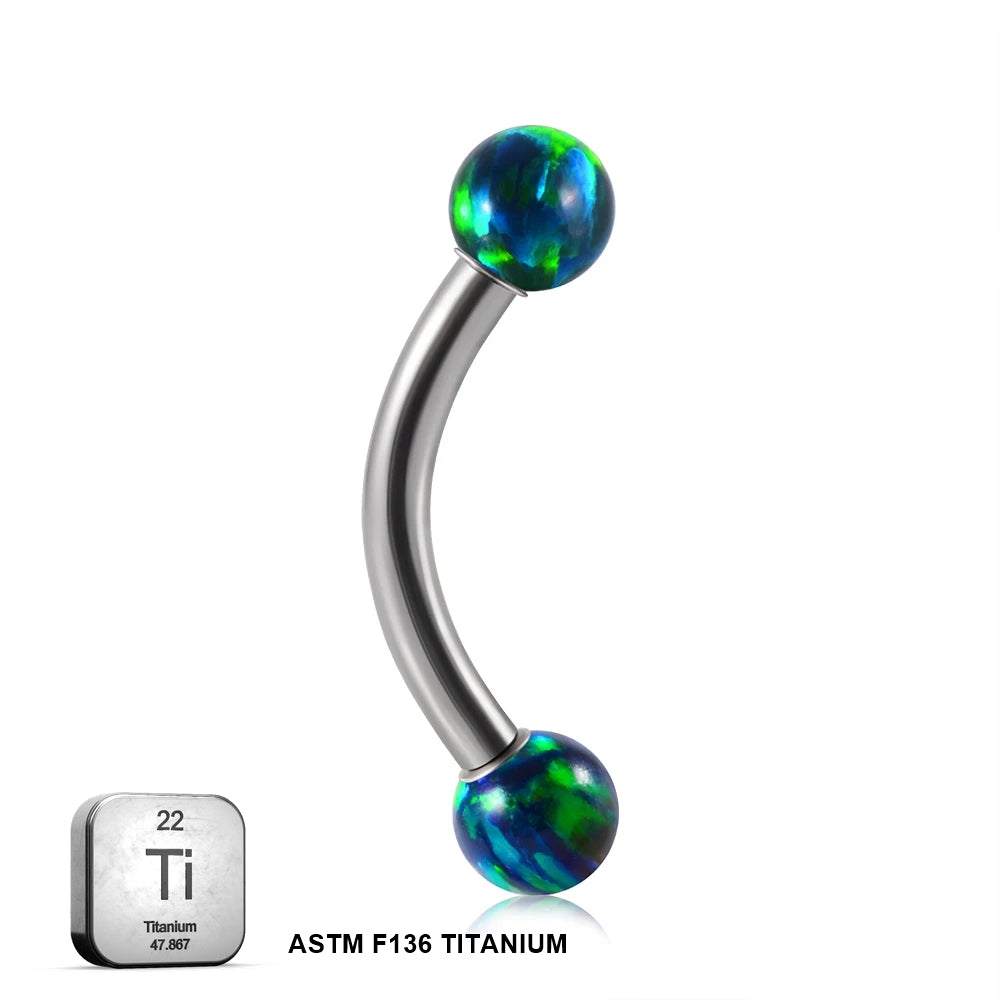 Natural Titanium 16G (1.2MM) Internally Threaded Rook Eyebrow Piercing