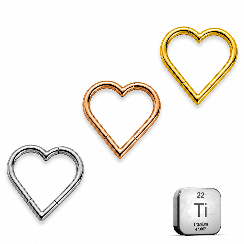 Minimal Heart Titanium Clicker Ring