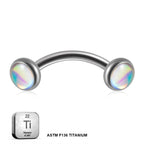 Natural Titanium 16G (1.2MM) Internally Threaded Rook Eyebrow Piercing