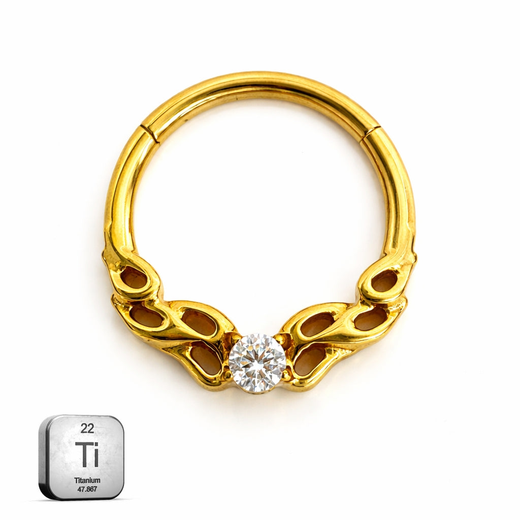 Titanium Hinged Clicker Ring