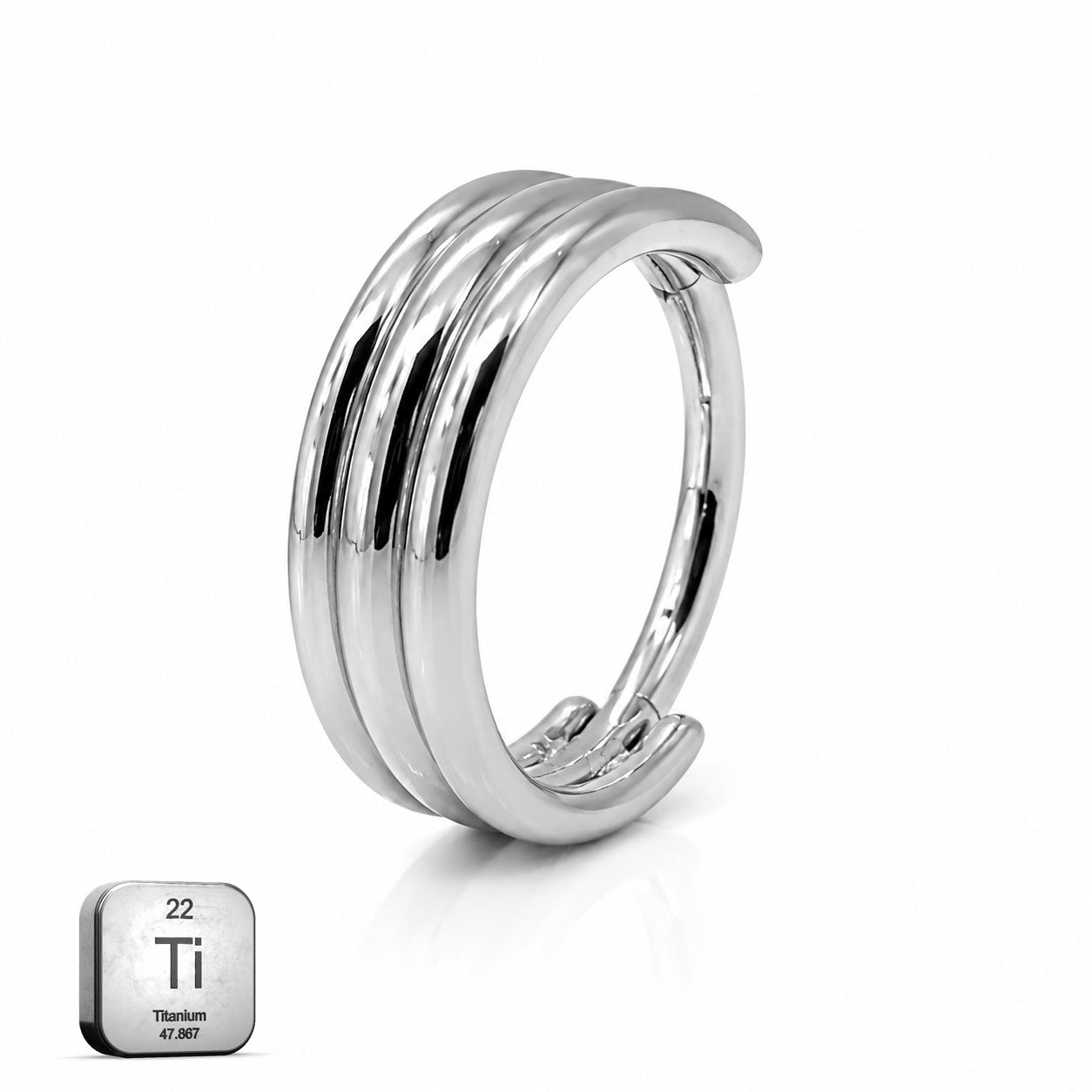 Titanium Triple Band Clicker Hoop