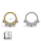 Titanium Hinged Hoop with CZ Accents – 16G | 10mm