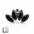 Titanium Black Marquise Fan Stud