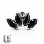 Titanium Black Marquise Fan Stud