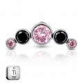 Titanium Blush & Black Crystal Arc Stud