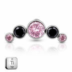Titanium Blush & Black Crystal Arc Stud