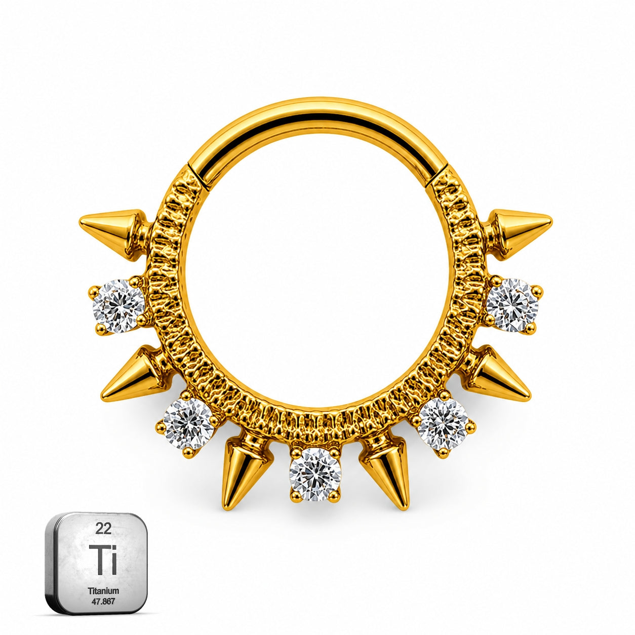 Celestial Spike Titanium Clicker Ring