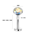 Titanium 14G (1.6MM) Internally Threaded Multicolor Crystal Floating Belly Button Piercing