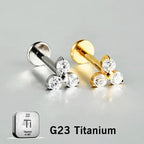 39-5 ASTM F136 Titanium 16G (1.2MM) Internally Threaded Trinity Piercing Stud