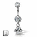 Titanium Internally Threaded Belly Ring – Dangle Design