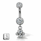 Titanium Internally Threaded Belly Ring – Dangle Design