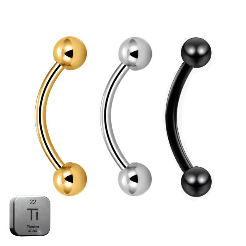 Titanium 16G (1.2MM) Internally Threaded Rook Eyebrow Piercing