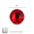 Dermal_14G_03 ASTM F136 Titanium Red Microdermal Dermal Crystal Top Replacement 5MM