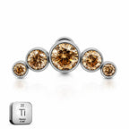 Titanium Champagne Crystal Arc Stud
