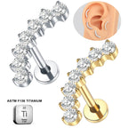 Titanium Internally Threaded Flat Back Curved Stud