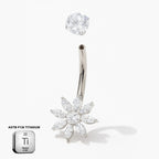 Daisy Blossom CZ Belly Piercing