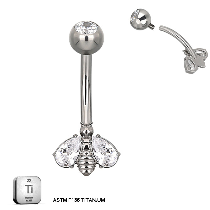 Crystal Bee Belly Piercing