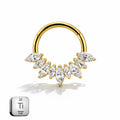 Titanium Hinged Hoop Marquise CZ – 16G | 10mm
