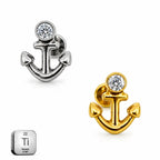 Titanium Anchor Crystal Stud