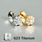 39-8 ASTM F136 Titanium 16G (1.2MM) Internally Threaded Flower Piercing Stud