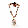 18K Rose Gold Hidden Helix Pear-Shaped Lab Diamond