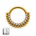 Beaded Crystal Titanium Clicker Ring