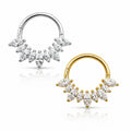 18K Gold Marquise Lab Diamond Daith & Septum Clicker